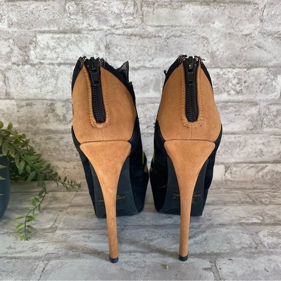 ALBA Andrea Color-block Heels with zipper Red Green Brown‎ Black Womens Size 10 - Picture 4 of 8